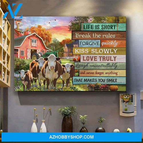 Famille Gift - Poster/Canvas - Cows and Barn