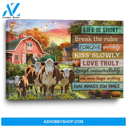 Famille Gift - Poster/Canvas - Cows and Barn