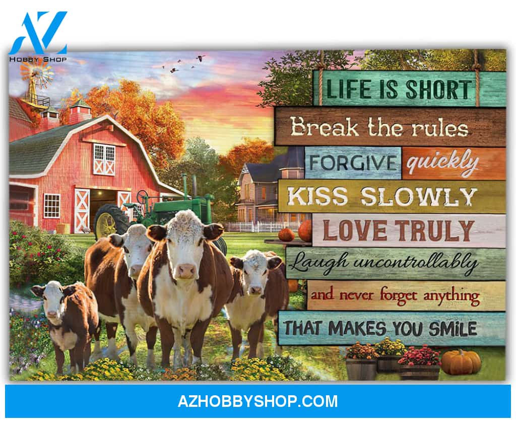 Famille Gift - Poster/Canvas - Cows and Barn