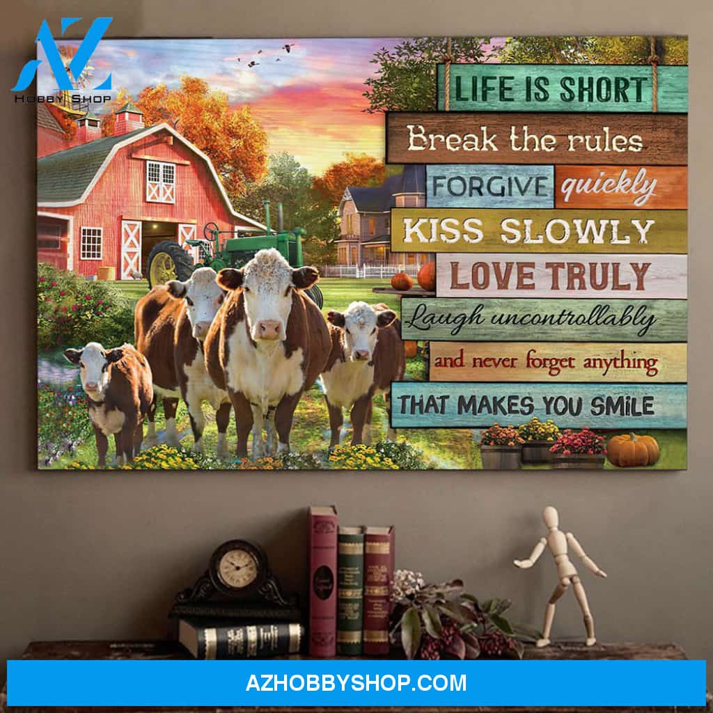 Famille Gift - Poster/Canvas - Cows and Barn
