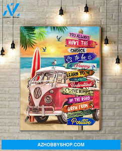 Famille Gift - Poster/Canvas - Summer Beach And Hippie Camper Van