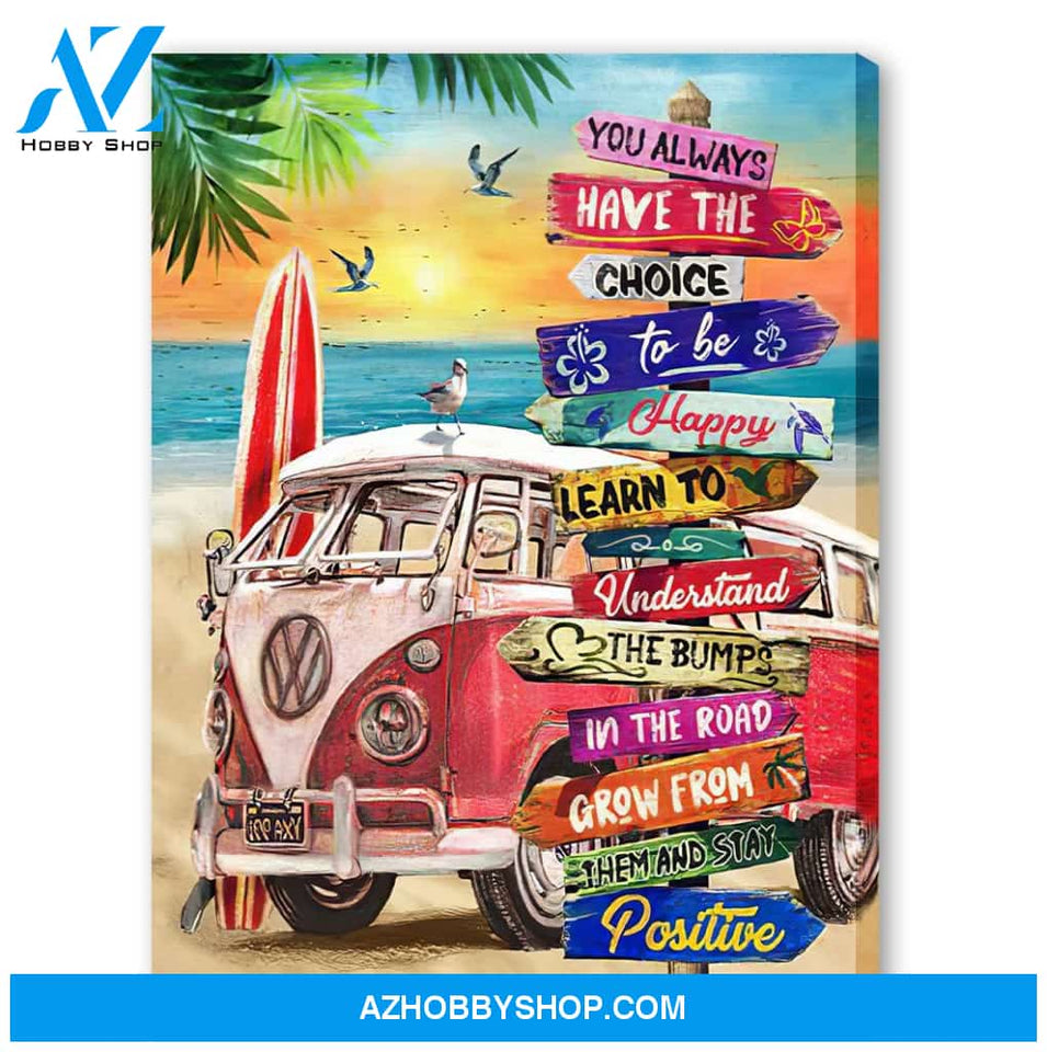 Famille Gift - Poster/Canvas - Summer Beach And Hippie Camper Van