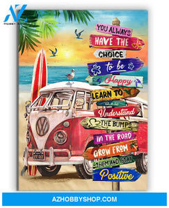 Famille Gift - Poster/Canvas - Summer Beach And Hippie Camper Van