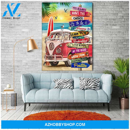 Famille Gift - Poster/Canvas - Summer Beach And Hippie Camper Van