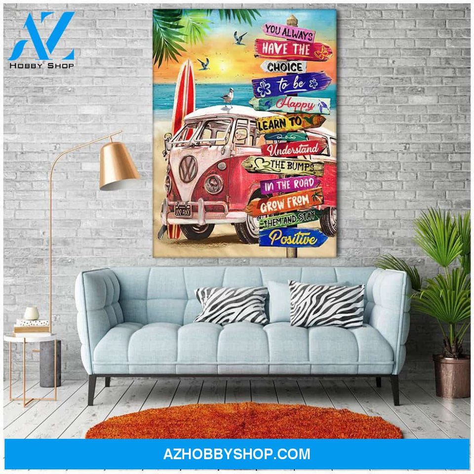 Famille Gift - Poster/Canvas - Summer Beach And Hippie Camper Van