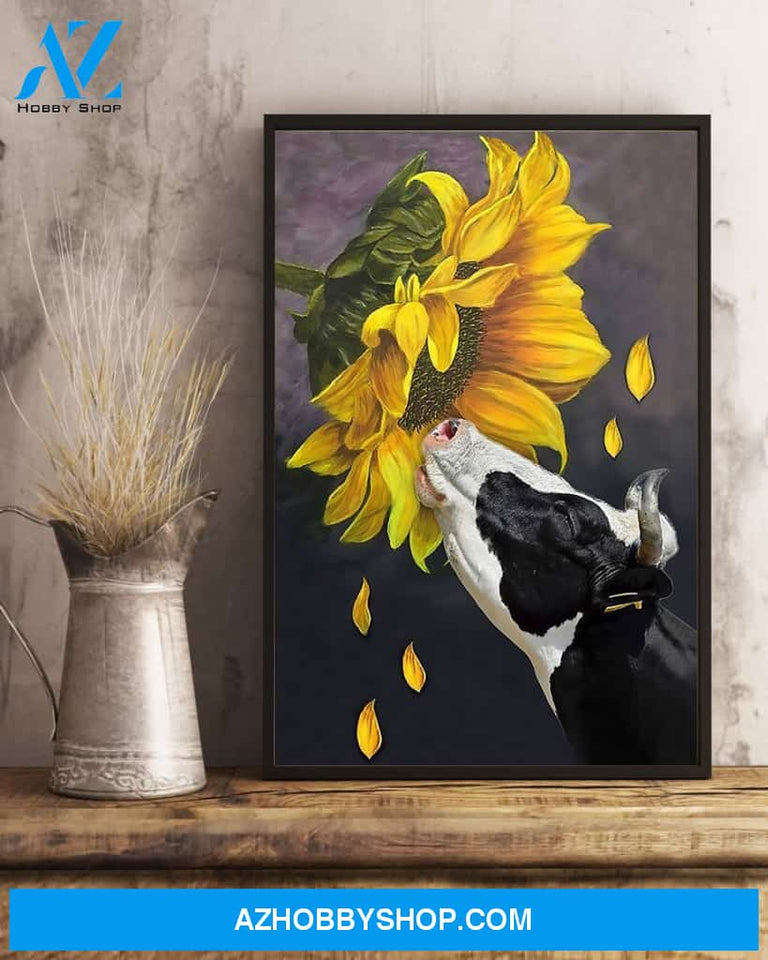 Famille Gift - Poster/Canvas - Sunflower and Cow
