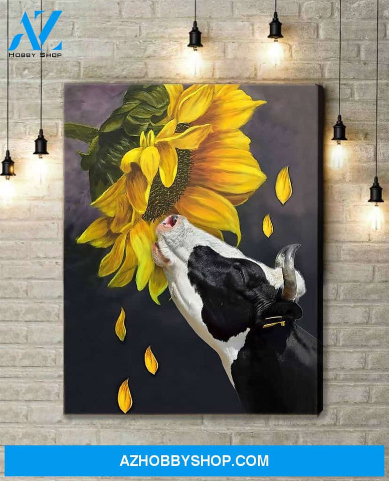 Famille Gift - Poster/Canvas - Sunflower and Cow
