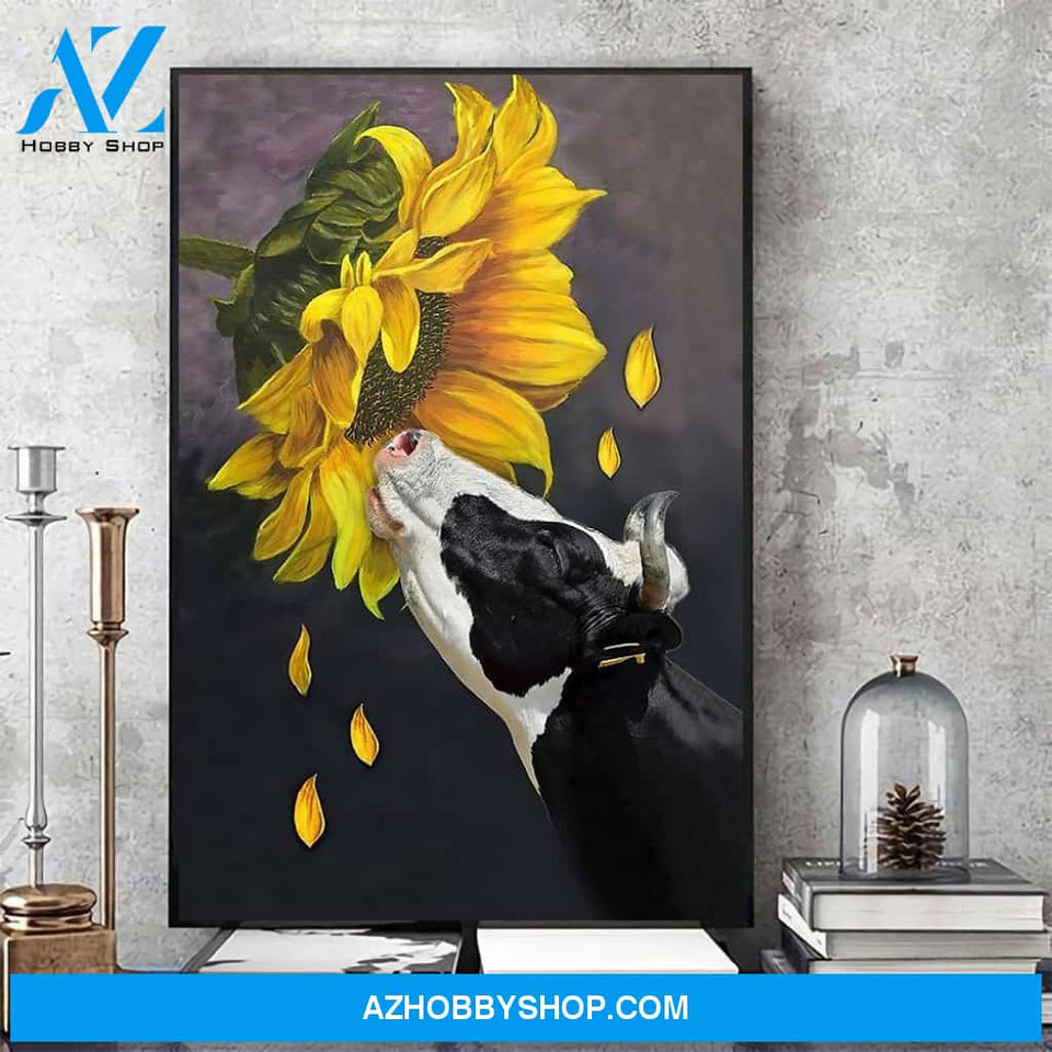 Famille Gift - Poster/Canvas - Sunflower and Cow