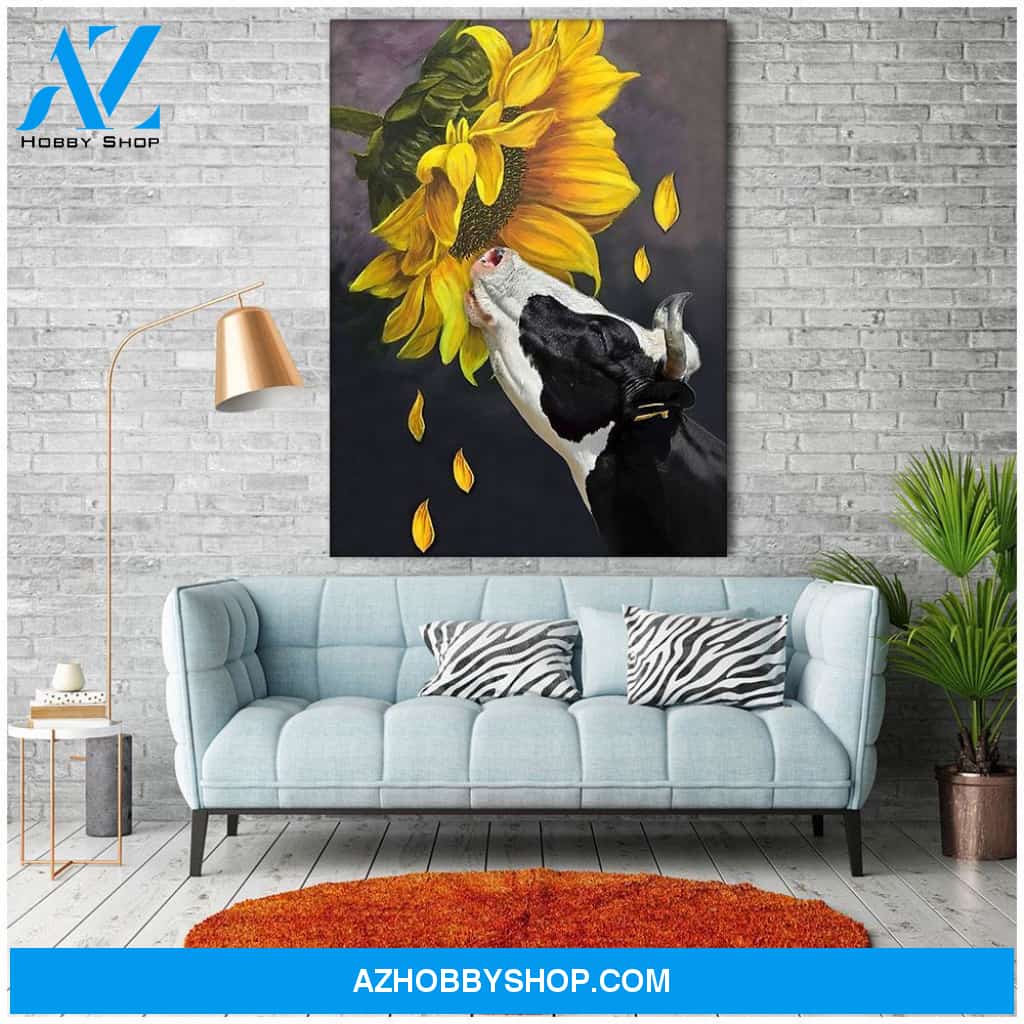 Famille Gift - Poster/Canvas - Sunflower and Cow
