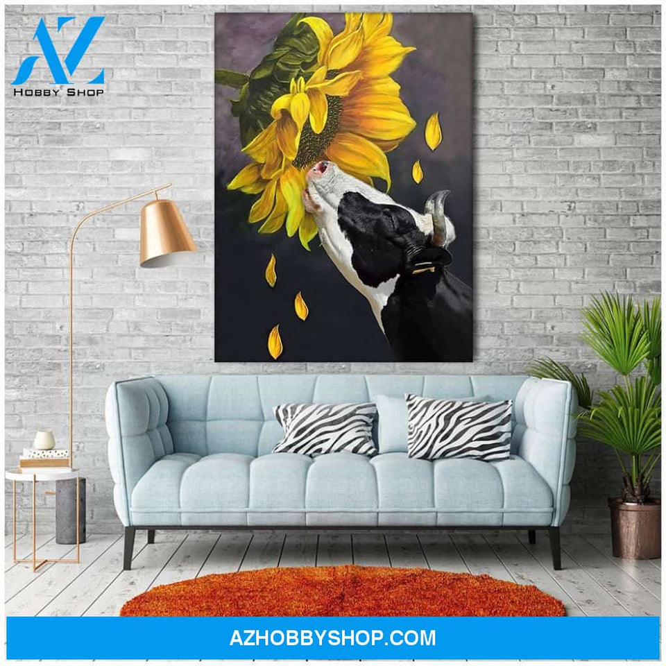 Famille Gift - Poster/Canvas - Sunflower and Cow