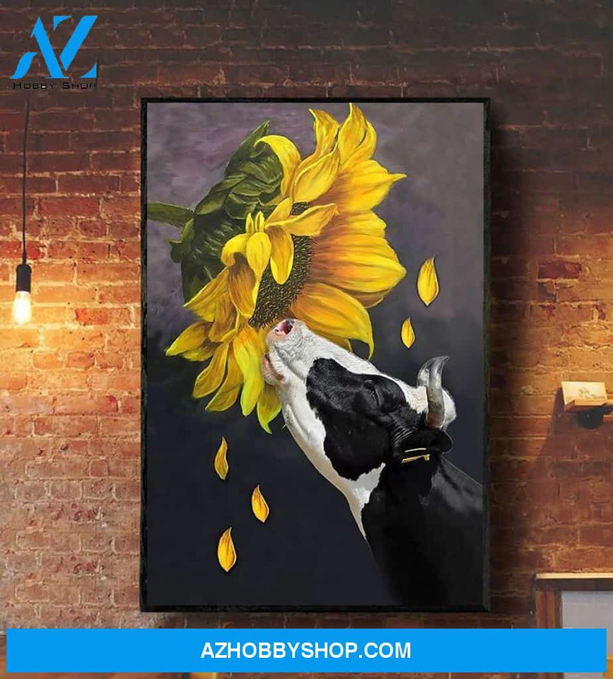 Famille Gift - Poster/Canvas - Sunflower and Cow