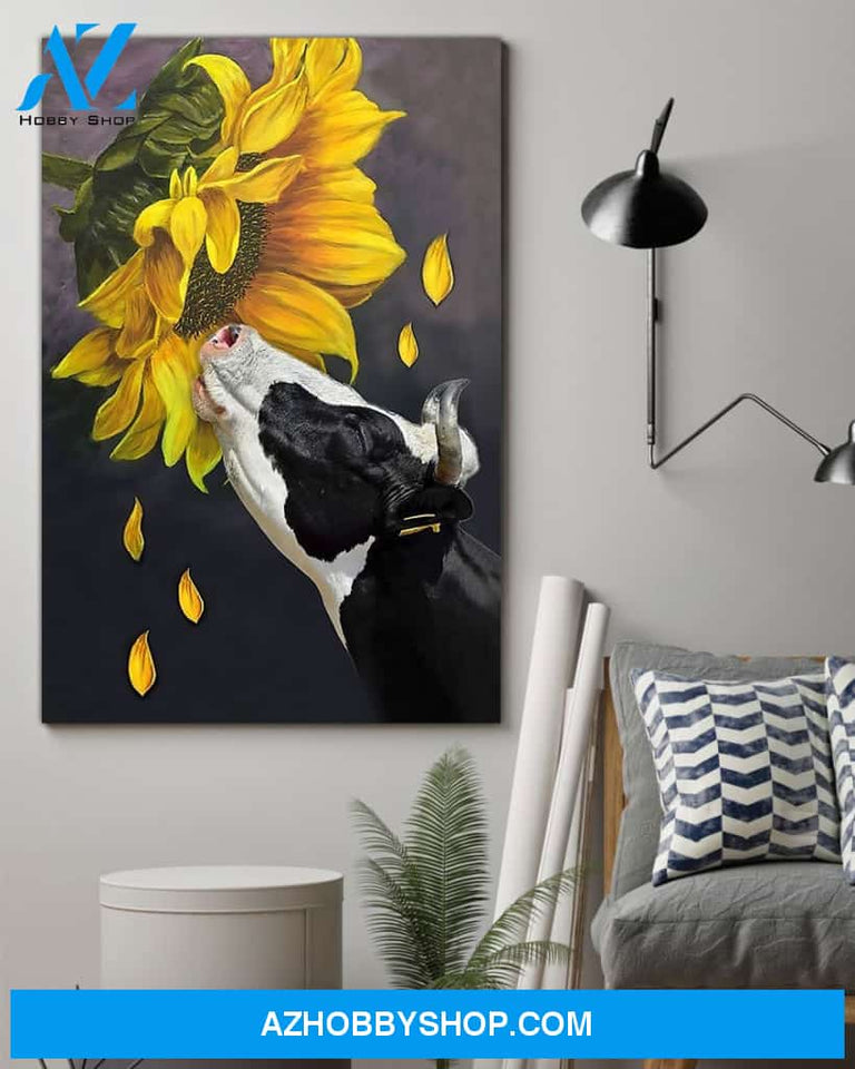 Famille Gift - Poster/Canvas - Sunflower and Cow