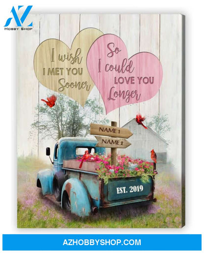Famille Gift- Romantic Blue Truck Farmhouse - Farmer Customized Poster & Canvas