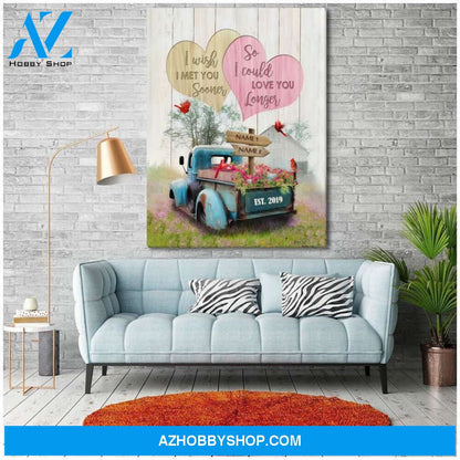 Famille Gift- Romantic Blue Truck Farmhouse - Farmer Customized Poster & Canvas