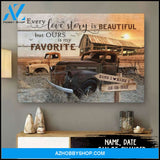Famille Gift- Romantic Old Barn and Couple Pick up Truck - Farmer Customized Poster