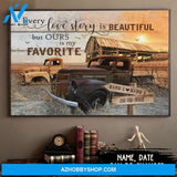 Famille Gift- Romantic Old Barn and Couple Pick up Truck - Farmer Customized Poster
