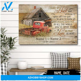 Famille Gift - Romantic Old Barn and Pickup Truck - Farmer Customized Poster & Canvas