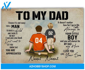 FamilleGift - Special Personalized Canvas for Baseball Father & Son-2