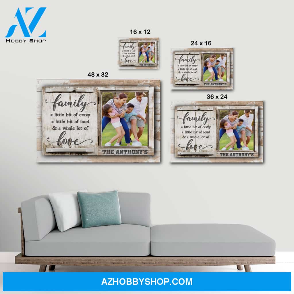 Family a whole lot of love - Personalized canvas