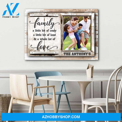 Family a whole lot of love - Personalized canvas