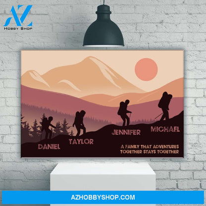 Family Adventures Brown Color Multi-Names Premium Canvas