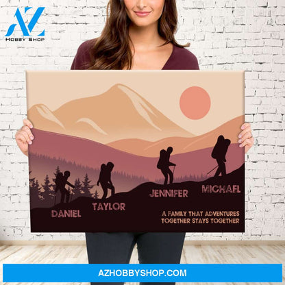 Family Adventures Brown Color Multi-Names Premium Canvas