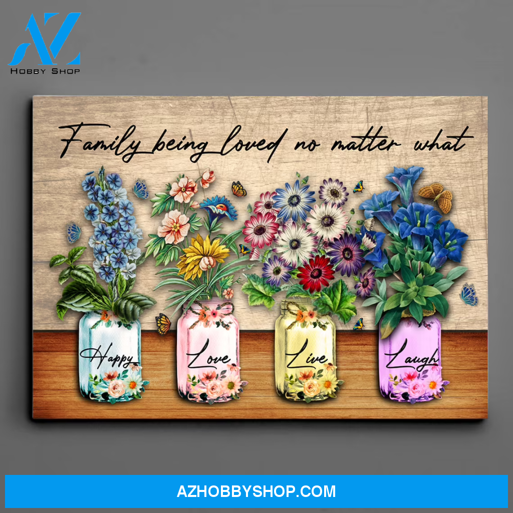 Family And Flowers Poster Canvas Wall Decor Visual Art