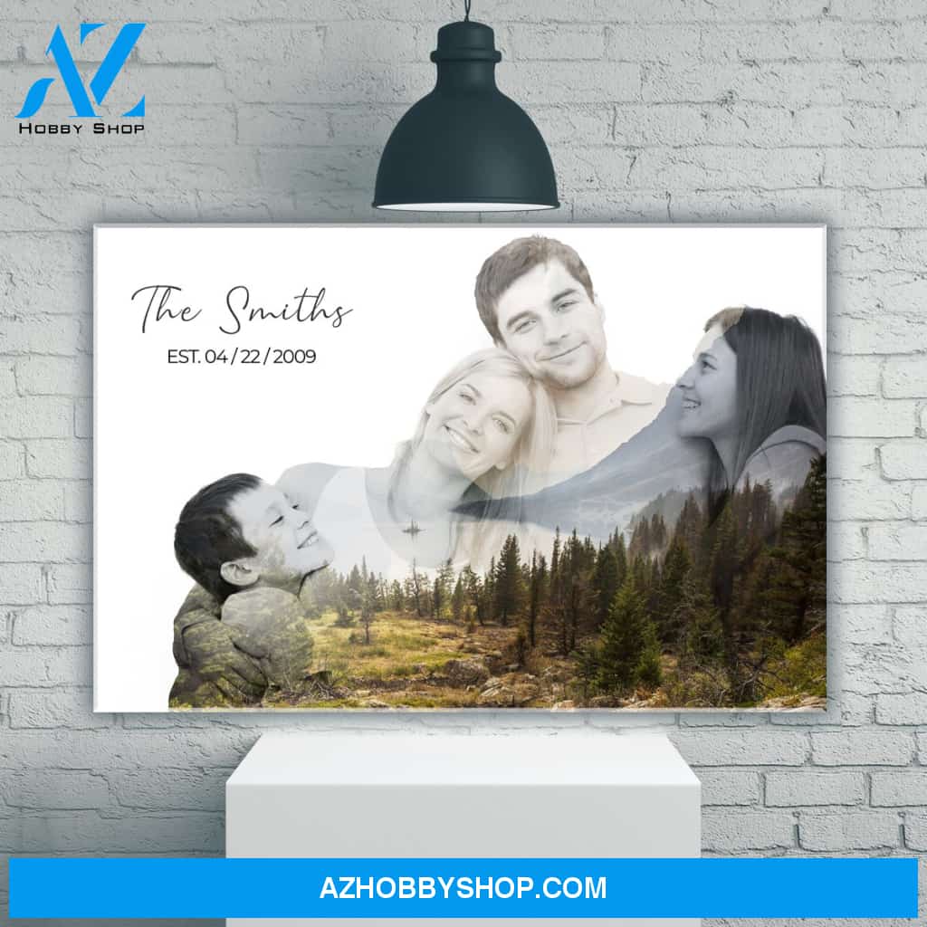 Family Blend Mountain Range Name Premium Canvas