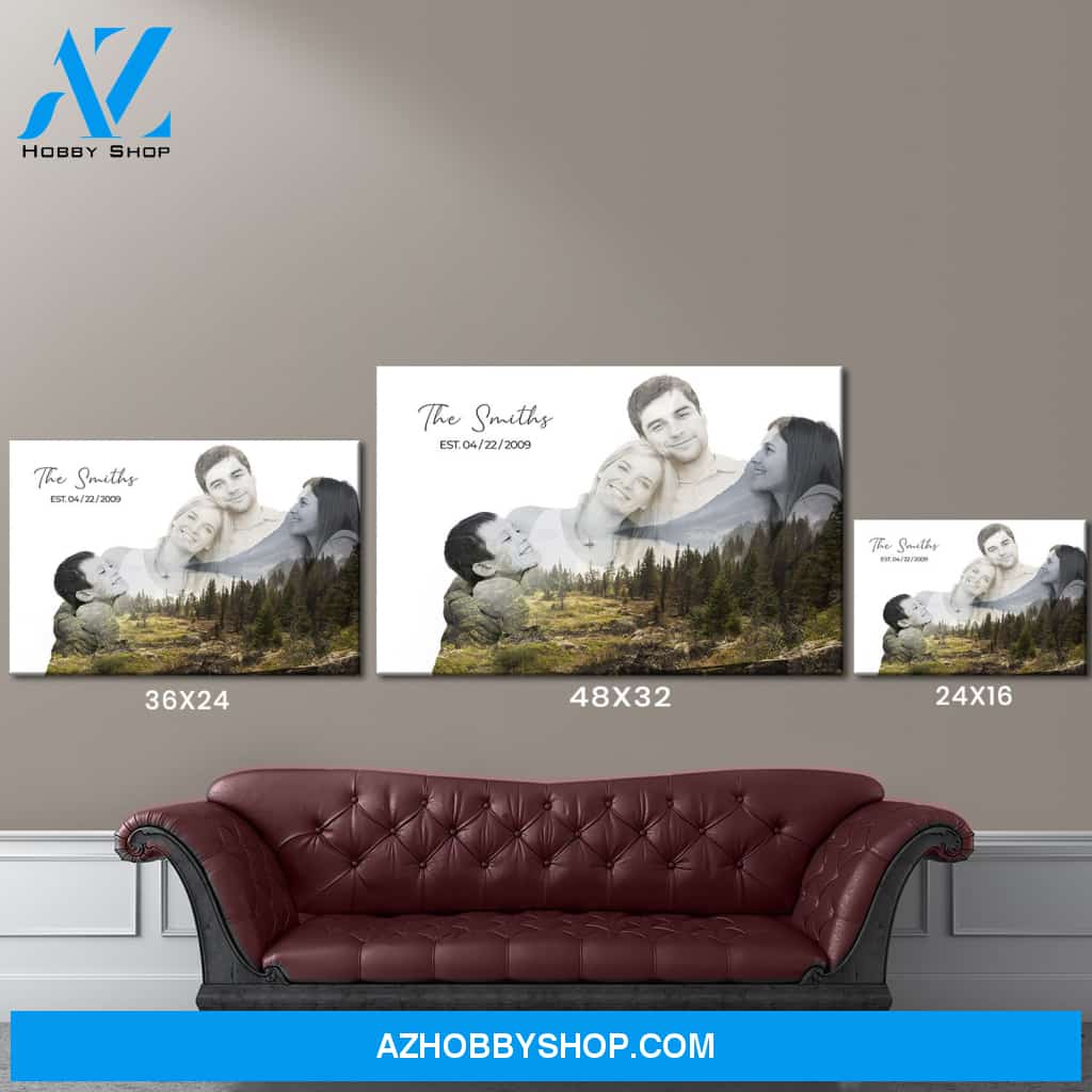 Family Blend Mountain Range Name Premium Canvas