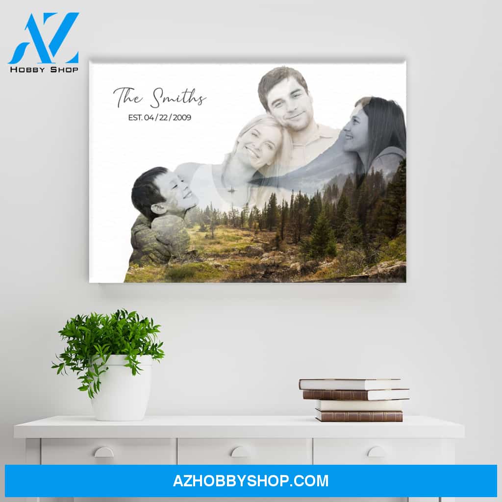 Family Blend Mountain Range Name Premium Canvas