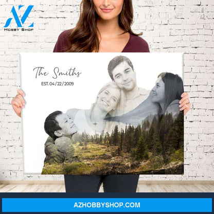 Family Blend Mountain Range Name Premium Canvas
