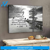 Family branches on tree ocean dock background multi names - Personalized canvas