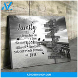 Family branches on tree ocean dock background multi names - Personalized canvas