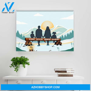 Family Camping Color Premium Canvas