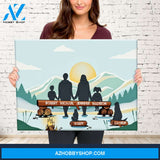 Family Camping Color Premium Canvas
