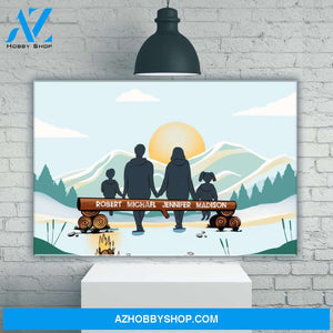 Family Camping Color Premium Canvas