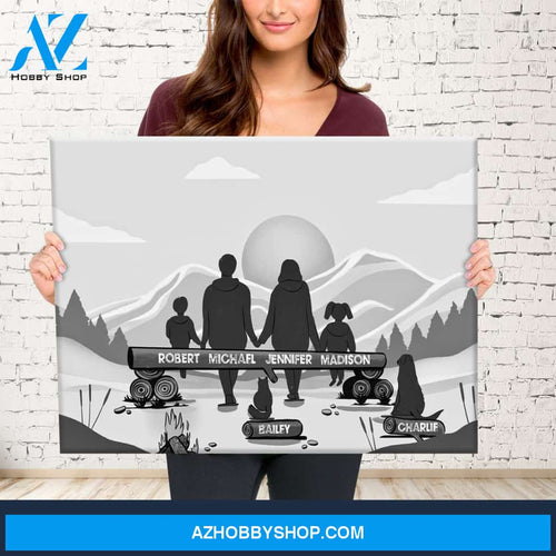Family Camping Premium Canvas