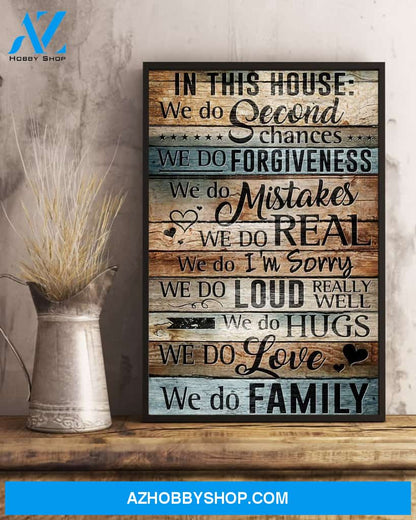 Family Canvas In This House We Do Second Chances Canvas Wall Art Full Size