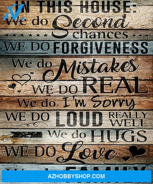 Family Canvas In This House We Do Second Chances Canvas Wall Art Full Size