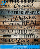 Family Canvas In This House We Do Second Chances Canvas Wall Art Full Size