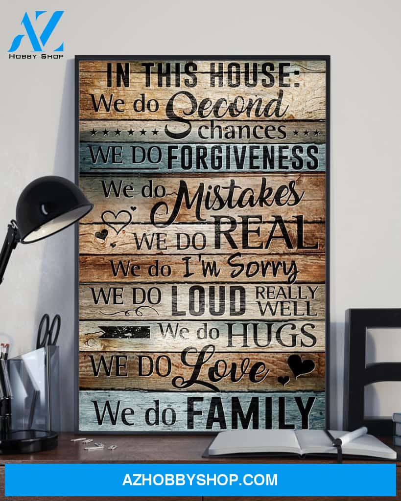 Family Canvas In This House We Do Second Chances Canvas Wall Art Full Size