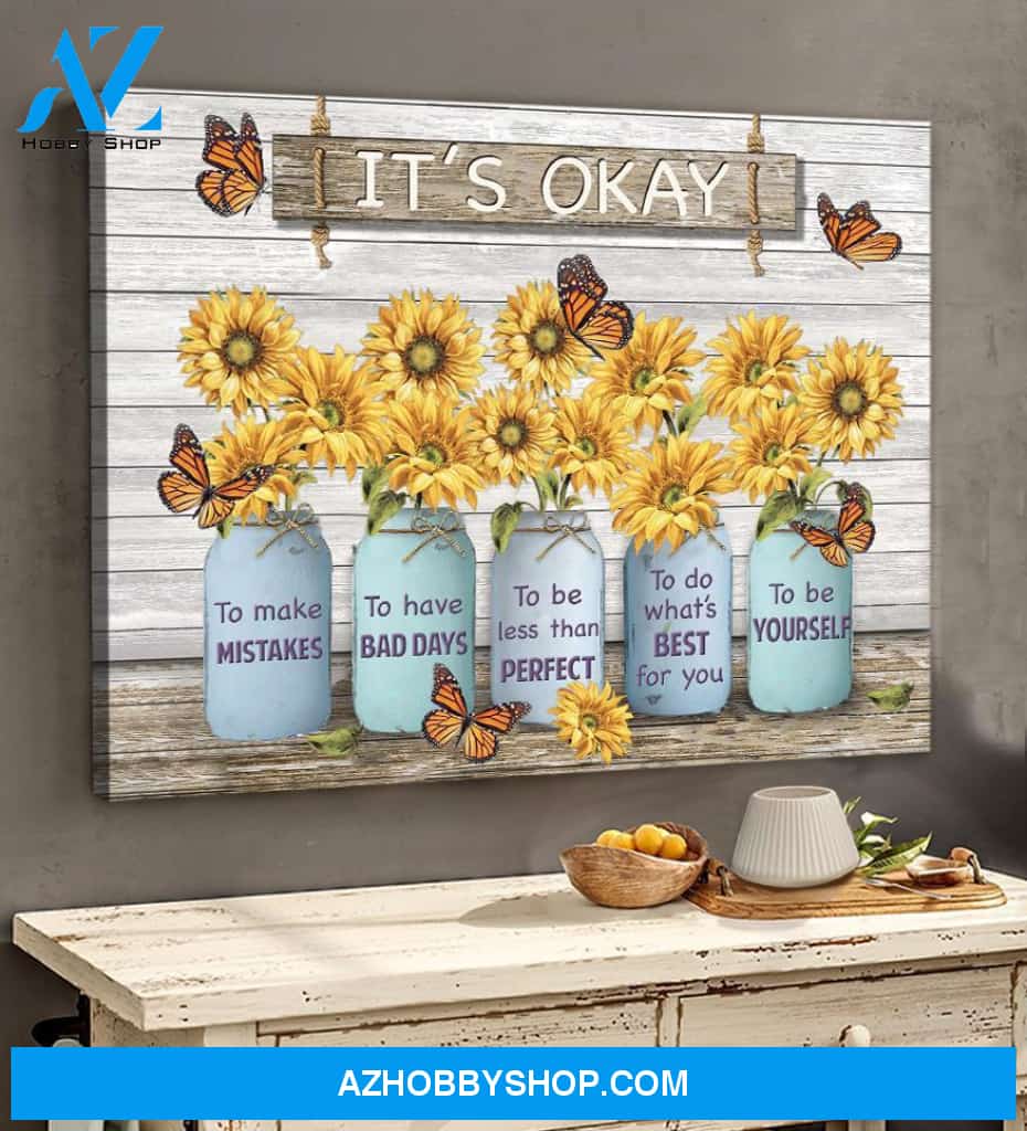 Family Canvas Sunflower Canvas Full Size Canvas Wall Art It's Okay To Make Mistake