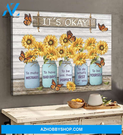 Family Canvas Sunflower Canvas Full Size Canvas Wall Art It's Okay To Make Mistake