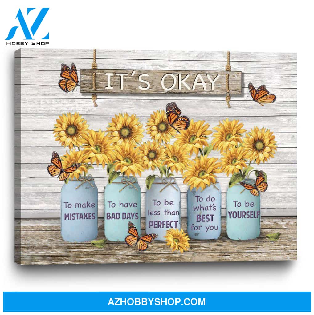 Family Canvas Sunflower Canvas Full Size Canvas Wall Art It's Okay To Make Mistake