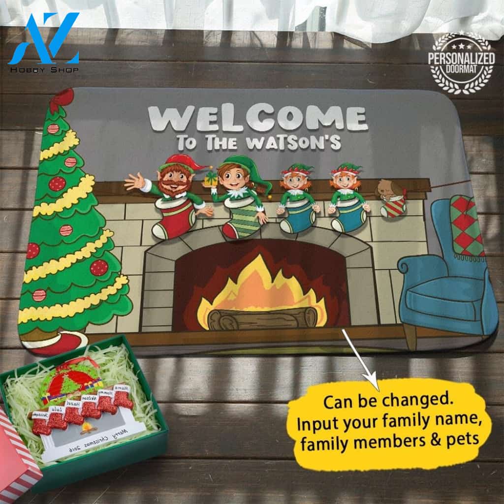 Family Christmas Personalized Doormat – Doormat