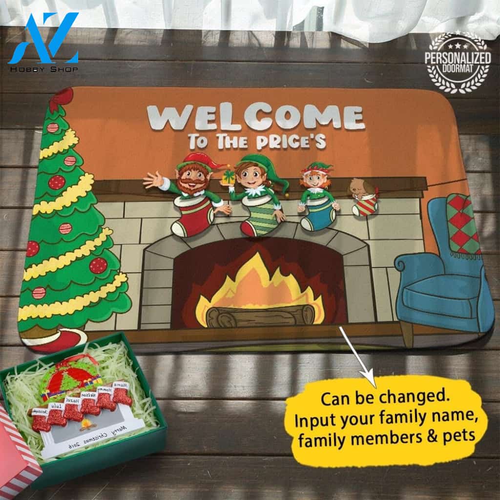 Family Christmas Personalized Doormat – Doormat