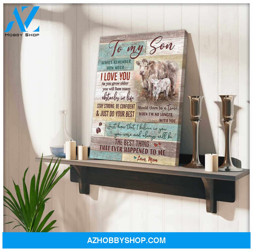 Family Cow Motherhood Canvas To my son Wall Art Decor