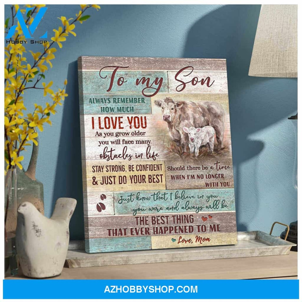 Family Cow Motherhood Canvas To my son Wall Art Decor