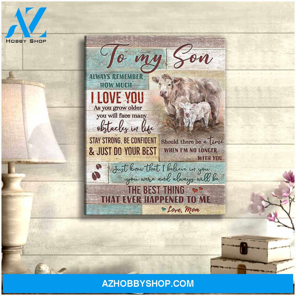 Family Cow Motherhood Canvas To my son Wall Art Decor