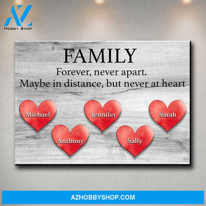 Family Distance Heart Premium Canvas